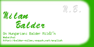 milan balder business card